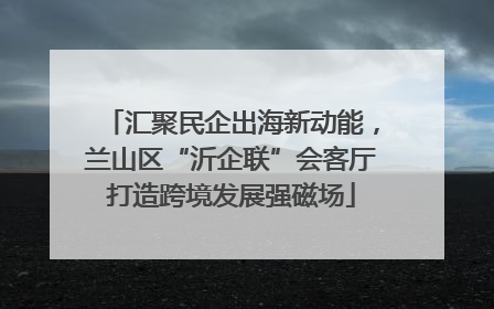 汇聚民企出海新动能，兰山区“沂企联”会客厅打造跨境发展强磁场