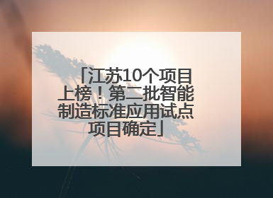 江苏10个项目上榜！第二批智能制造标准应用试点项目确定