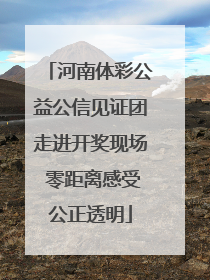 河南体彩公益公信见证团走进开奖现场 零距离感受公正透明