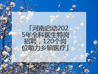 河南启动2025年全科医生特岗招聘，120个岗位助力乡镇医疗