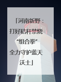 河南新野：打好秸秆禁烧“组合拳” 全力守护蓝天沃土