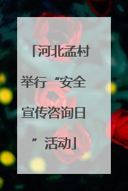 河北孟村举行“安全宣传咨询日”活动
