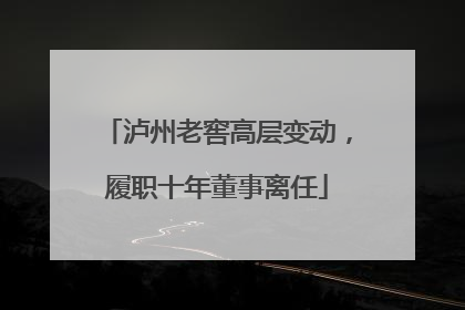 泸州老窖高层变动，履职十年董事离任