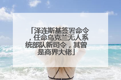 泽连斯基签署命令，任命乌克兰无人系统部队新司令，其曾是商界大佬