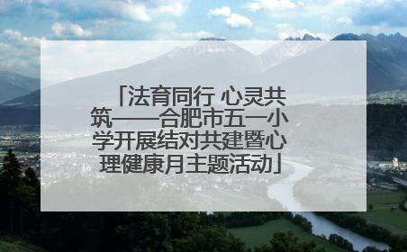 法育同行 心灵共筑——合肥市五一小学开展结对共建暨心理健康月主题活动