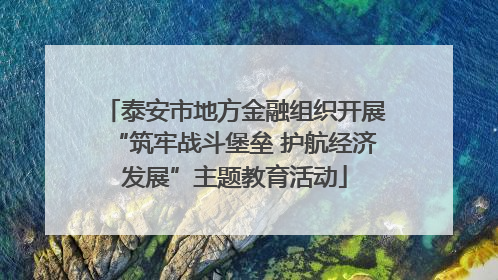 泰安市地方金融组织开展“筑牢战斗堡垒 护航经济发展”主题教育活动