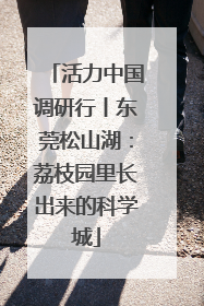 活力中国调研行丨东莞松山湖：荔枝园里长出来的科学城