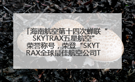 海南航空第十四次蝉联“SKYTRAX五星航空”荣誉称号，荣登“SKYTRAX全球最佳航空公司TOP10”榜单