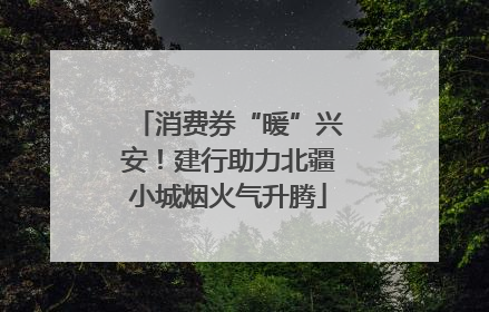 消费券“暖”兴安！建行助力北疆小城烟火气升腾