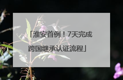 淮安首例！7天完成跨国继承认证流程