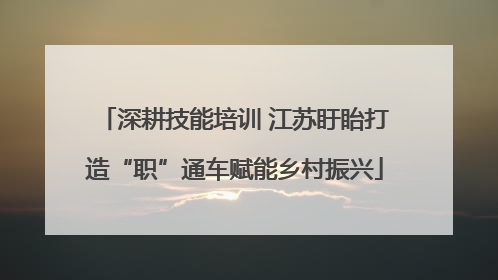 深耕技能培训 江苏盱眙打造“职”通车赋能乡村振兴