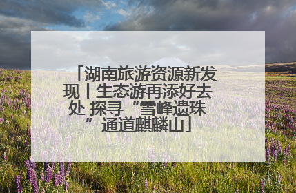 湖南旅游资源新发现丨生态游再添好去处 探寻“雪峰遗珠”通道麒麟山