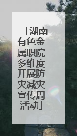 湖南有色金属职院多维度开展防灾减灾宣传周活动