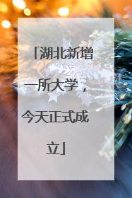 湖北新增一所大学，今天正式成立