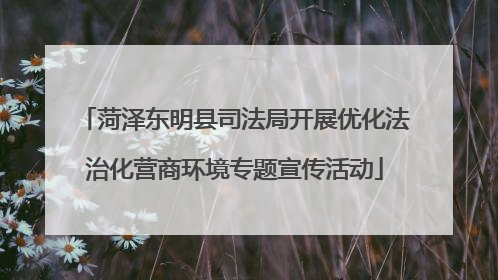 菏泽东明县司法局开展优化法治化营商环境专题宣传活动