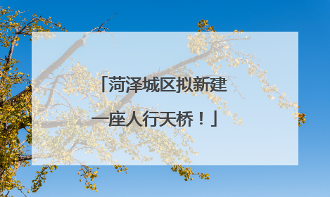 菏泽城区拟新建一座人行天桥！