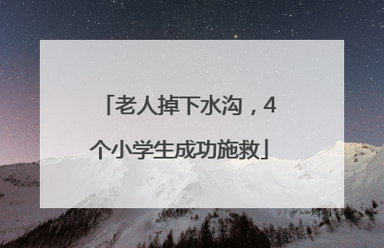 老人掉下水沟，4个小学生成功施救
