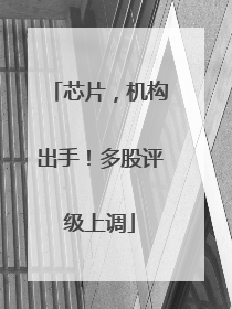 芯片，机构出手！多股评级上调