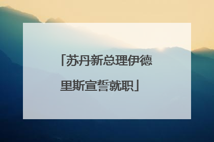 苏丹新总理伊德里斯宣誓就职