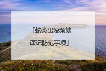 蛇类出没频繁 谨记防范事项
