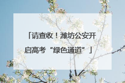 请查收！潍坊公安开启高考“绿色通道”