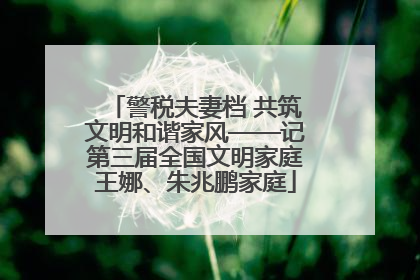 警税夫妻档 共筑文明和谐家风——记第三届全国文明家庭王娜、朱兆鹏家庭