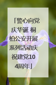 警心向党庆华诞 桐柏公安开展系列活动庆祝建党104周年