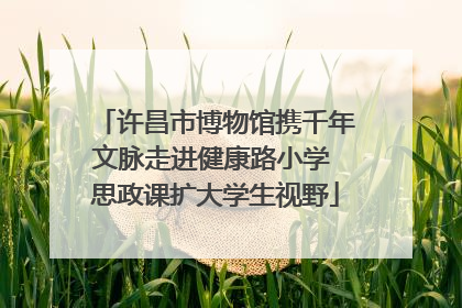 许昌市博物馆携千年文脉走进健康路小学 思政课扩大学生视野