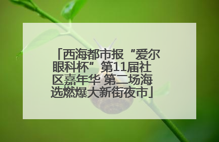 西海都市报“爱尔眼科杯”第11届社区嘉年华 第二场海选燃爆大新街夜市