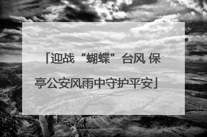 迎战“蝴蝶”台风 保亭公安风雨中守护平安