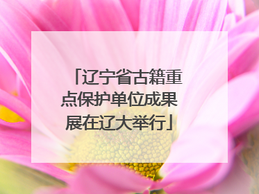 辽宁省古籍重点保护单位成果展在辽大举行