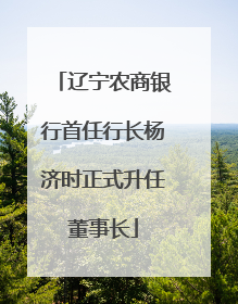 辽宁农商银行首任行长杨济时正式升任董事长