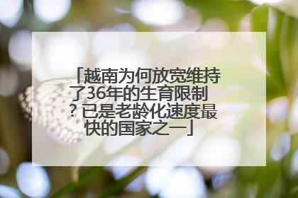 越南为何放宽维持了36年的生育限制？已是老龄化速度最快的国家之一