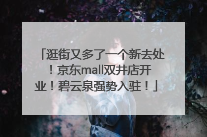 逛街又多了一个新去处！京东mall双井店开业！碧云泉强势入驻！