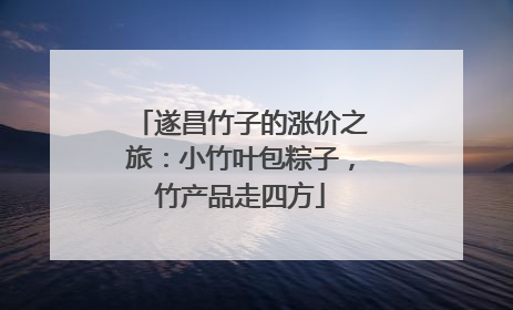 遂昌竹子的涨价之旅：小竹叶包粽子，竹产品走四方