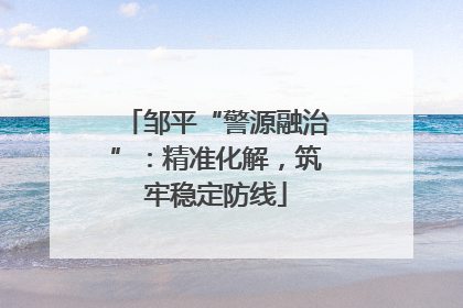 邹平“警源融治”：精准化解，筑牢稳定防线