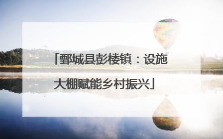 鄄城县彭楼镇：设施大棚赋能乡村振兴