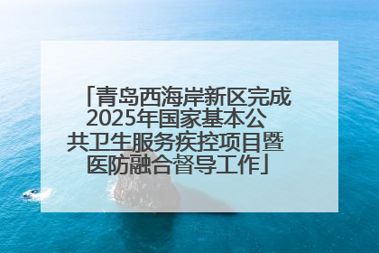 青岛西海岸新区完成2025年国家基本公共卫生服务疾控项目暨医防融合督导工作