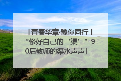 青春华章·豫你同行丨“修好自己的‘渠’”90后教师的渠水声声