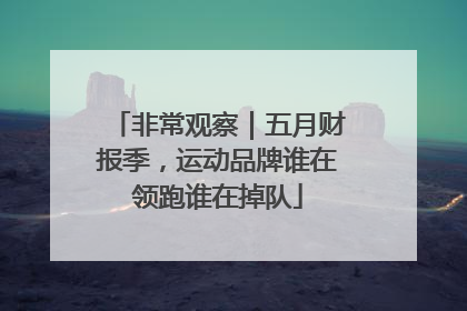 非常观察｜五月财报季，运动品牌谁在领跑谁在掉队