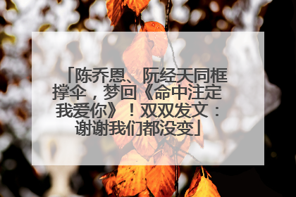 陈乔恩、阮经天同框撑伞，梦回《命中注定我爱你》！双双发文：谢谢我们都没变