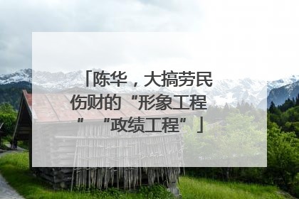 陈华，大搞劳民伤财的“形象工程”“政绩工程”