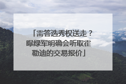 需答选秀权送走？曝绿军明确会听取霍勒迪的交易报价