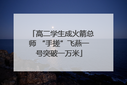 高二学生成火箭总师 “手搓”飞燕一号突破一万米