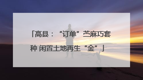 高县：“订单”苎麻巧套种 闲置土地再生“金”