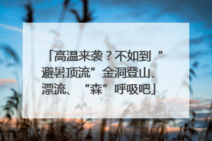 高温来袭？不如到“避暑顶流”金洞登山、漂流、“森”呼吸吧
