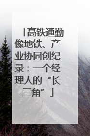 高铁通勤像地铁、产业协同创纪录：一个经理人的“长三角”