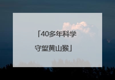 40多年科学守望黄山猴