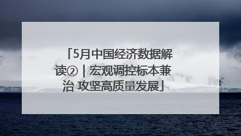 5月中国经济数据解读②｜宏观调控标本兼治 攻坚高质量发展