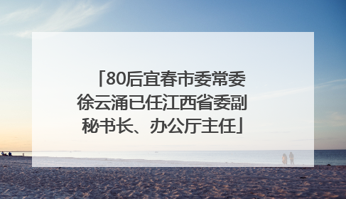 80后宜春市委常委徐云涌已任江西省委副秘书长、办公厅主任